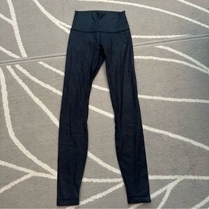 Lululemon Black Shiny Wunder Under Leggings